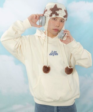 WEGO 【ユニセックス着用ITEM】ハートモチーフプルパーカー ホワイトアイボリー