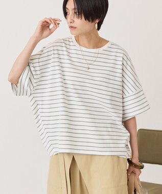 AMERICAN HOLIC 【先行予約】ボーダーコクーンプルオーバー Grayish Khaki