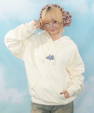 WEGO 【ユニセックス着用ITEM】ハートモチーフプルパーカー ホワイトアイボリー