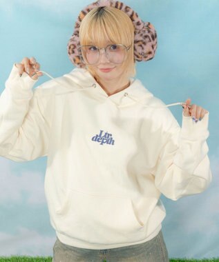 WEGO 【ユニセックス着用ITEM】ハートモチーフプルパーカー ホワイトアイボリー