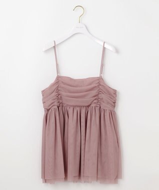 ANY SIS 【洗える】チュールレイヤード キャミソール スモーキーピンク