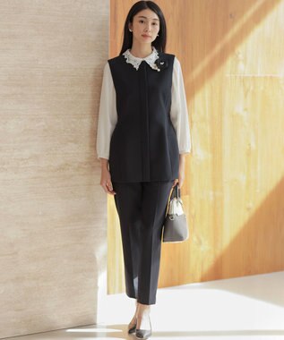 組曲 S 【WEB限定・2WAY】ジョーゼットシフォンレース襟 ブラウス アイボリー系