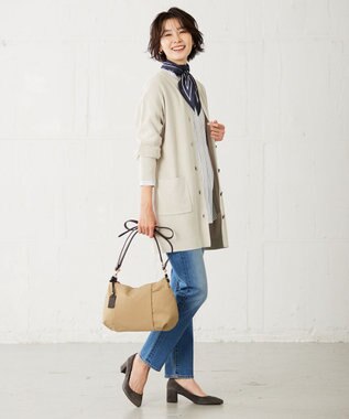 J.PRESS LADIES ストライプ プリント 剣先 スカーフ ネイビー系5