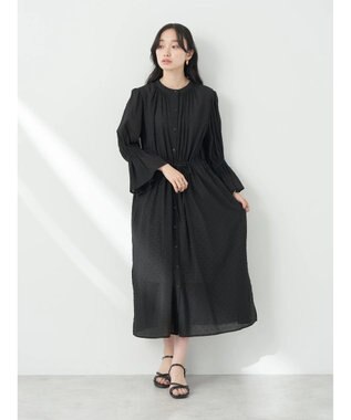 earth music&ecology ドットドビーワンピース Black