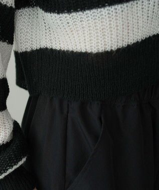 WEGO 【25年秋冬新作】モヘアタッチ2WAYリボンカーデ ホワイトボーダー