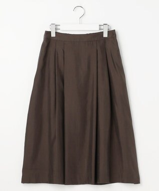 J.PRESS LADIES CUPRAツイル タック スカート ブラウン系