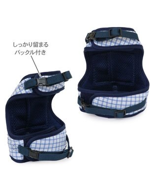 PET PARADISE J.PRESS クールベスト ハーネス 《チェック柄》 ＳＳ 小型犬 ホワイト×ブルー