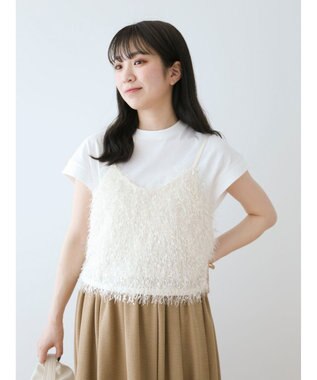 Green Parks ・Ｐｅｔｉｔ　Ｆｌｅｕｒ　リブフレンチＴＥＥ Off White
