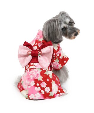 PET PARADISE ペットパラダイス 着物 《 牡丹桜柄 》 小型犬 赤