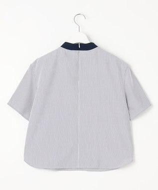 23区GOLF セットアップ企画【23Fondation/WOMEN】【吸水速乾】サッカーストライプ ツーピース ネイビー系2