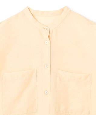 UNFILO シアーサテン ロングシャツワンピース バターイエロー