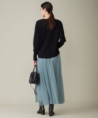 ICB 【洗える】ソフトウールハイゲージ Vネックプルオーバー ブラック系