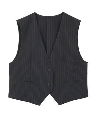 AMERICAN HOLIC ショート丈ベスト Stripe Gray