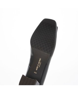 MODE ET JACOMO <MODE ET JACOMO>【レイン対応】バックルモチーフスクエアトゥパンプス グレーエナメル