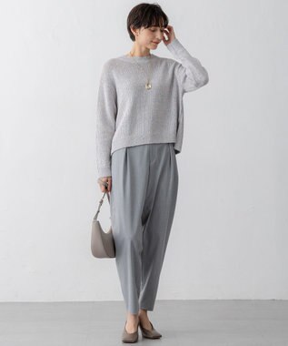 23区 【洗える】コットンルレックスリリー カラーニット ラベンダーミックス