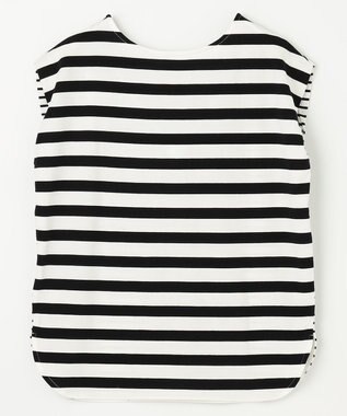 ANY 【接触冷感・UVケア】TCオーガビッツボーダー Tシャツ オフ×ブラック