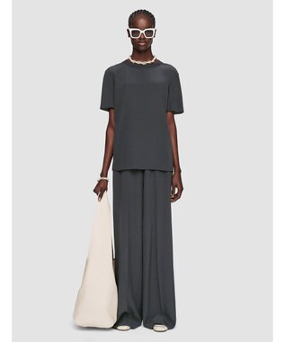 JOSEPH 【洗える】クレープ  ド  ソワ　クルーネックTシャツ Slate