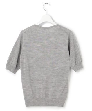 23区 【アンサンブル対応】サステナブルウール 半袖 ニット ライトグレー