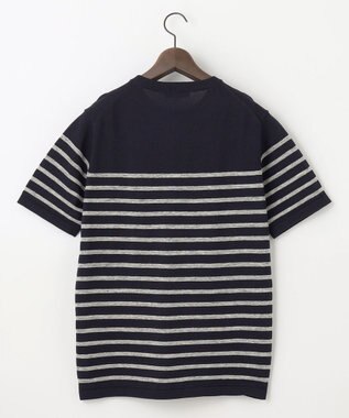 JOSEPH ABBOUD 【清涼感/ストレッチ/洗える】クールスキン ボーダーT ニット ネイビー系2