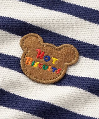 MIKI HOUSE HOT BISCUITS 【80-120cm】 ボーダー 長袖Tシャツ 紺×白
