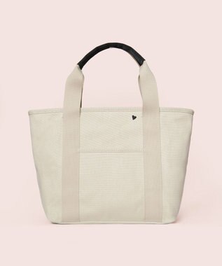 TOCCA 【大人百花コラボカラー有・WEB＆一部店舗限定】LUCKY SHOWER CANVASTOTE キャンバス トートバッグ [新色]ベージュ×ブラックハート柄