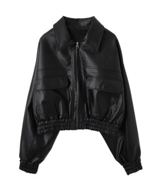 WEGO PUショートブルゾン ブラック