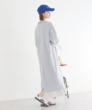 earth music&ecology レイヤーヘムワンピース Gray Mixture