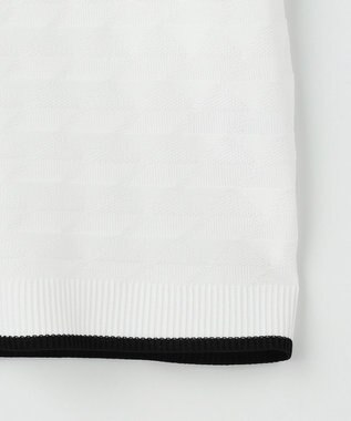 23区GOLF 【MEN】フラッグジャガードニットポロシャツ ストレッチ 半袖 ホワイト系