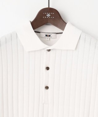 JOSEPH ABBOUD 【清涼感/ストレッチ/洗える】クールスキン ニット ポロ ホワイト系