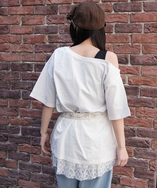 WEGO タンクレイヤードワンショルビッグT ホワイト