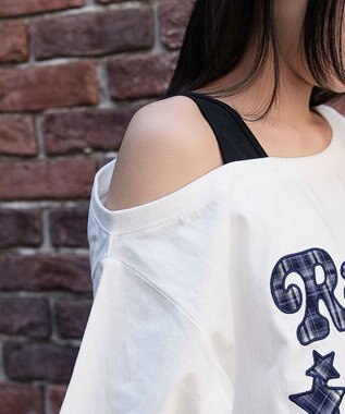 WEGO タンクレイヤードワンショルビッグT ホワイト