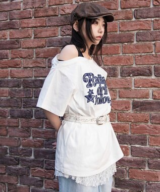 WEGO タンクレイヤードワンショルビッグT ホワイト