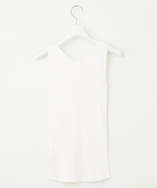 自由区 L 【洗える】リブタンクトップ アイボリー系