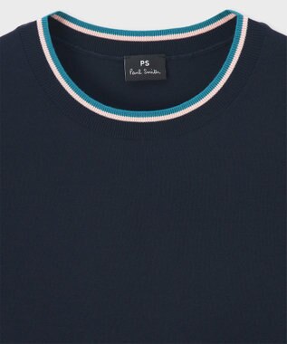 Paul Smith 【洗える】フレアスリーブ 半袖ニット ネイビー