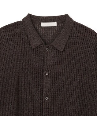 UNFILO MENS 【接触冷感】ドライタッチ メッシュニットシャツ ブラウン