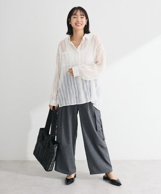 Green Parks シアーワッシャーロングスリーブシャツ Off White