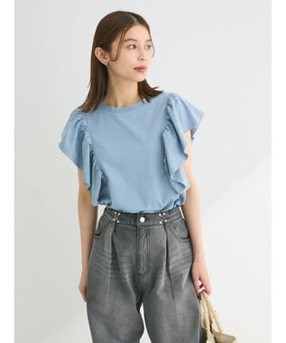 Green Parks ・ＳＵＧＡＲ　ＳＰＯＯＮ＜ＣＯＯＬ＞ラッフルスリーブＴＥＥ Sax