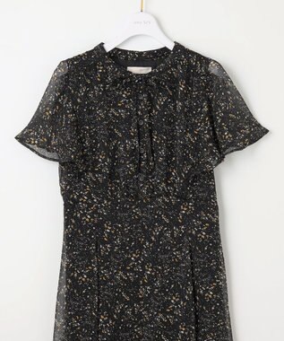 ANY SIS S 【洗える】ミニフラワープリント ワンピース ブラック系