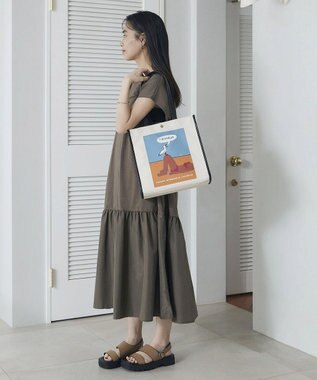 TOPKAPI 【Breath TOPKAPI】サヴィニャック × Breath TOPKAPI アート プリント オーガニックキャンバス トート バッグ オレンジ