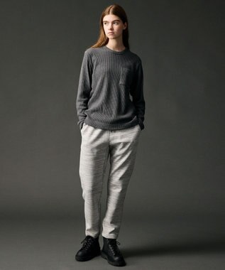 JOSEPH ABBOUD MOUNTAIN 【日本製/ソフト】ソフトウォームワッフル 長袖Tシャツ グレー系