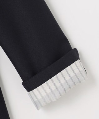 ANY SIS 褒めらレディストレッチ カラーレス ジャケット ネイビー