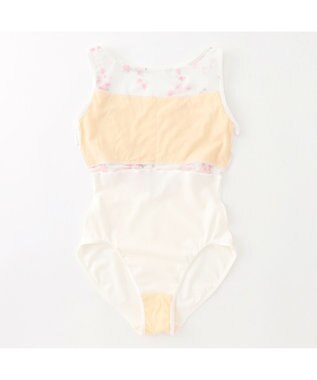 Chacott 【MAY NAGAHISA】ノースリーブレオタード ホワイトプリント