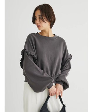 Green Parks ・Ｐｅｔｉｔ　Ｆｌｅｕｒ　ボリュームスリーブスウェット Charcoal Gray