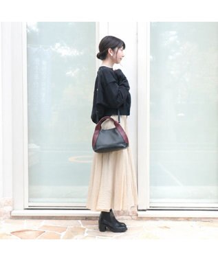 Regalo Felice 【長財布が入る / ショルダー付】2wayバッグ / REGALO BK(ブラック×ボルドー)