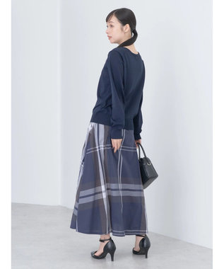 earth music&ecology ＢＩＧチェックフレアスカート Navy