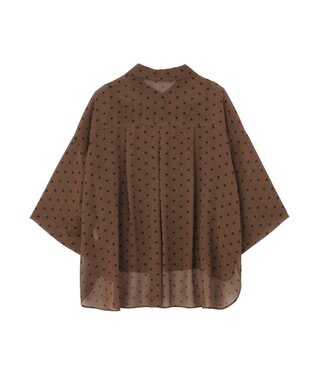 YECCA VECCA 【2点SET】キャミ付きシアードットシャツ Brown