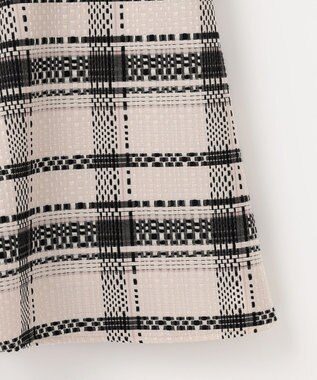 ANY SIS 【洗える】チェックジャガードコンビ ワンピース モノトーン系