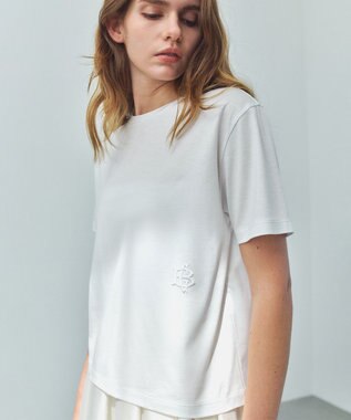 BEIGE， COOKE / オリジナルロゴ刺繍Tシャツ Off White