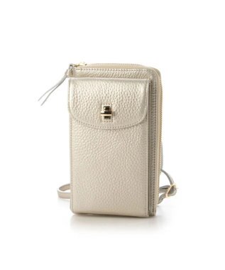 UNBILLION ペルケ perche / 牛革シュリンクタイプモバイルウォレットショルダー　旧8660 ゴールド