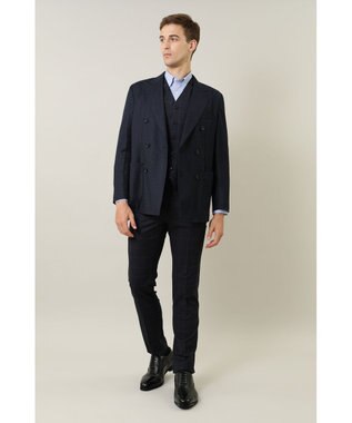 DAKS ウールダブルジャケット ネイビー